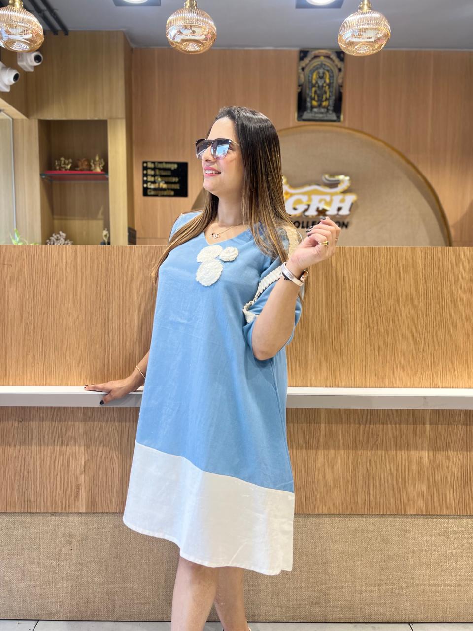Pure Flex Cotton Blue Midi