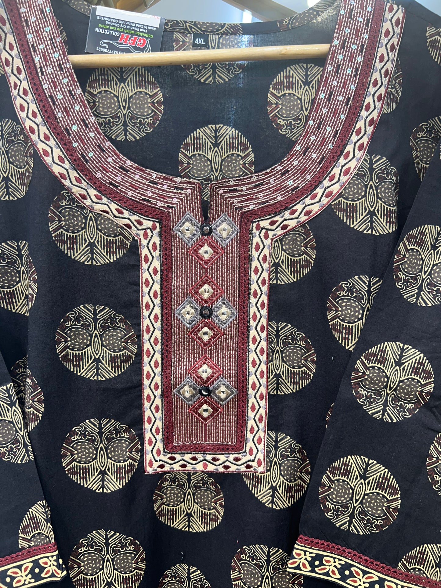 Premium Jaipuri Cotton Printed Straight Set sand black
