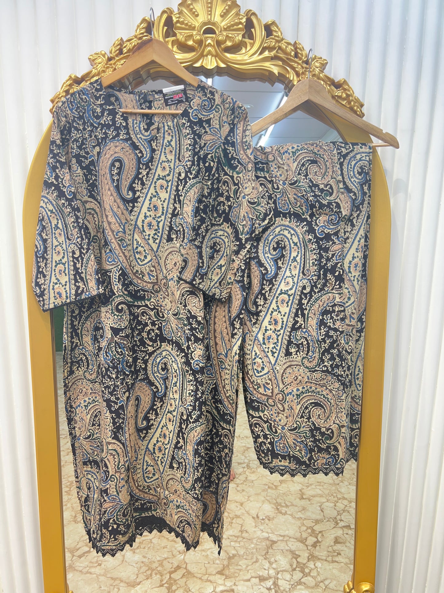 Premium Jaipuri Cotton A-Line V-Neck Printed Straight Set
