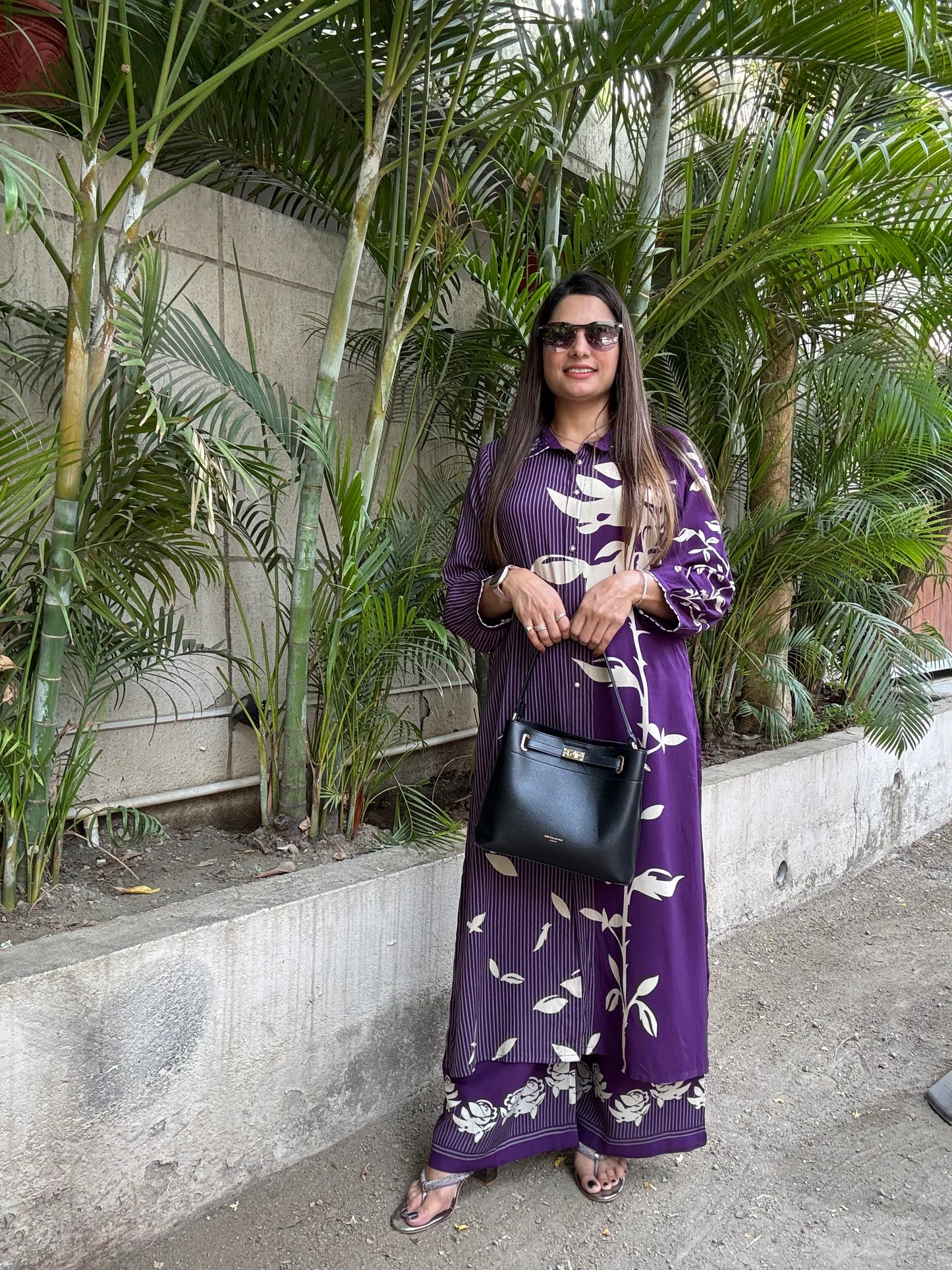 Premium Viscose German Rayon Long Co-ord Set | C-Cut Pattern & Plazo Pants"