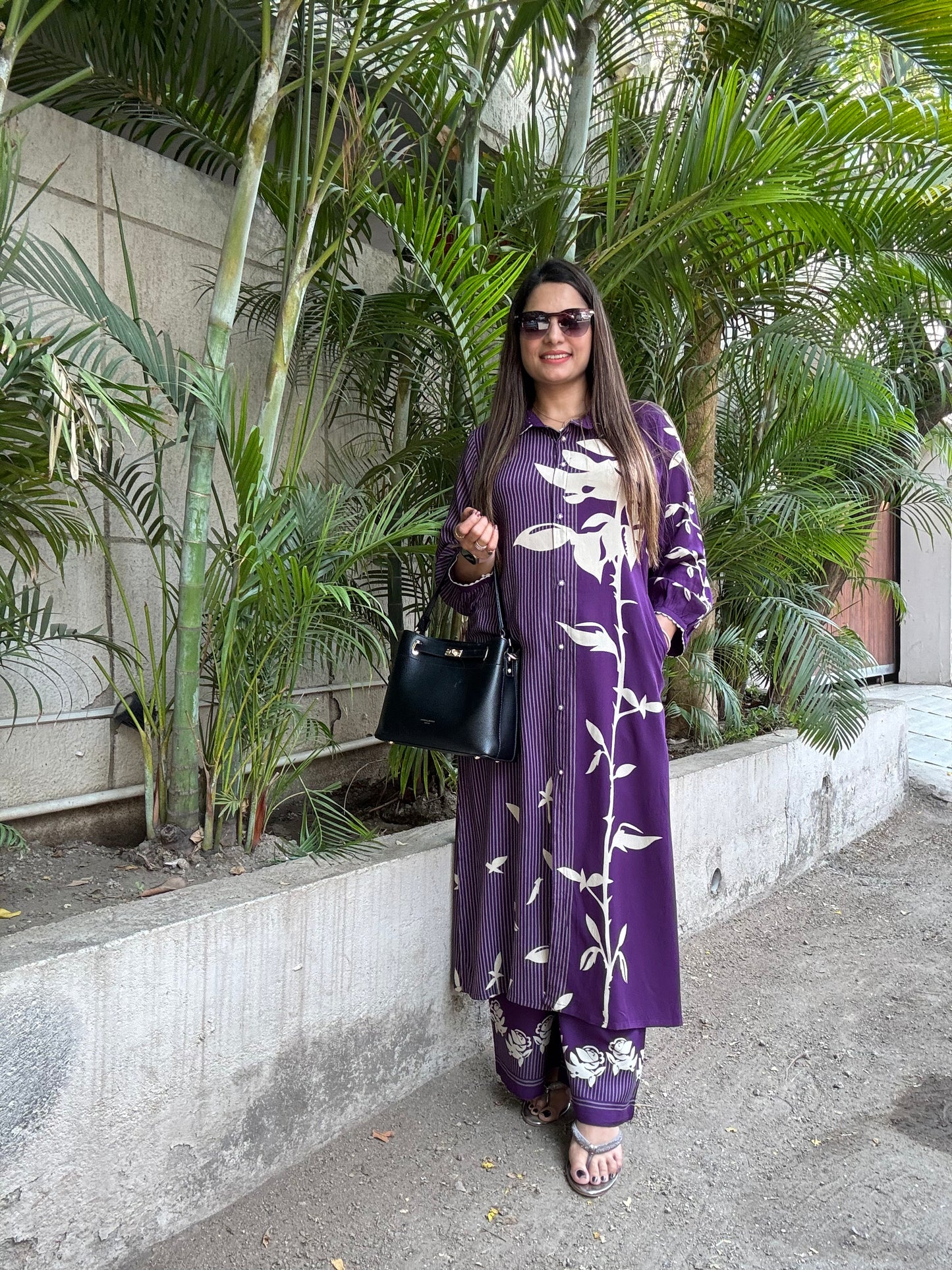 Premium Viscose German Rayon Long Co-ord Set | C-Cut Pattern & Plazo Pants"