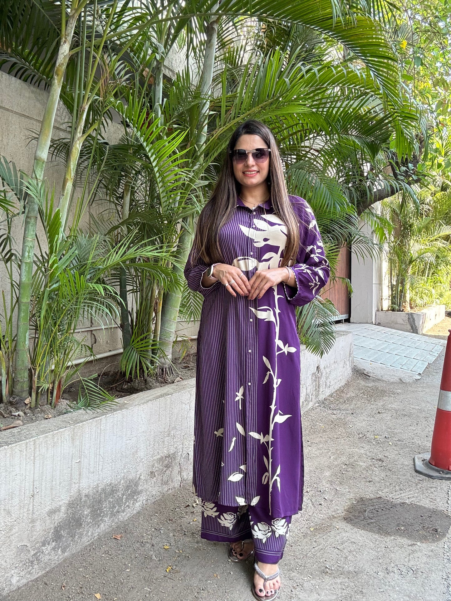 Premium Viscose German Rayon Long Co-ord Set | C-Cut Pattern & Plazo Pants"