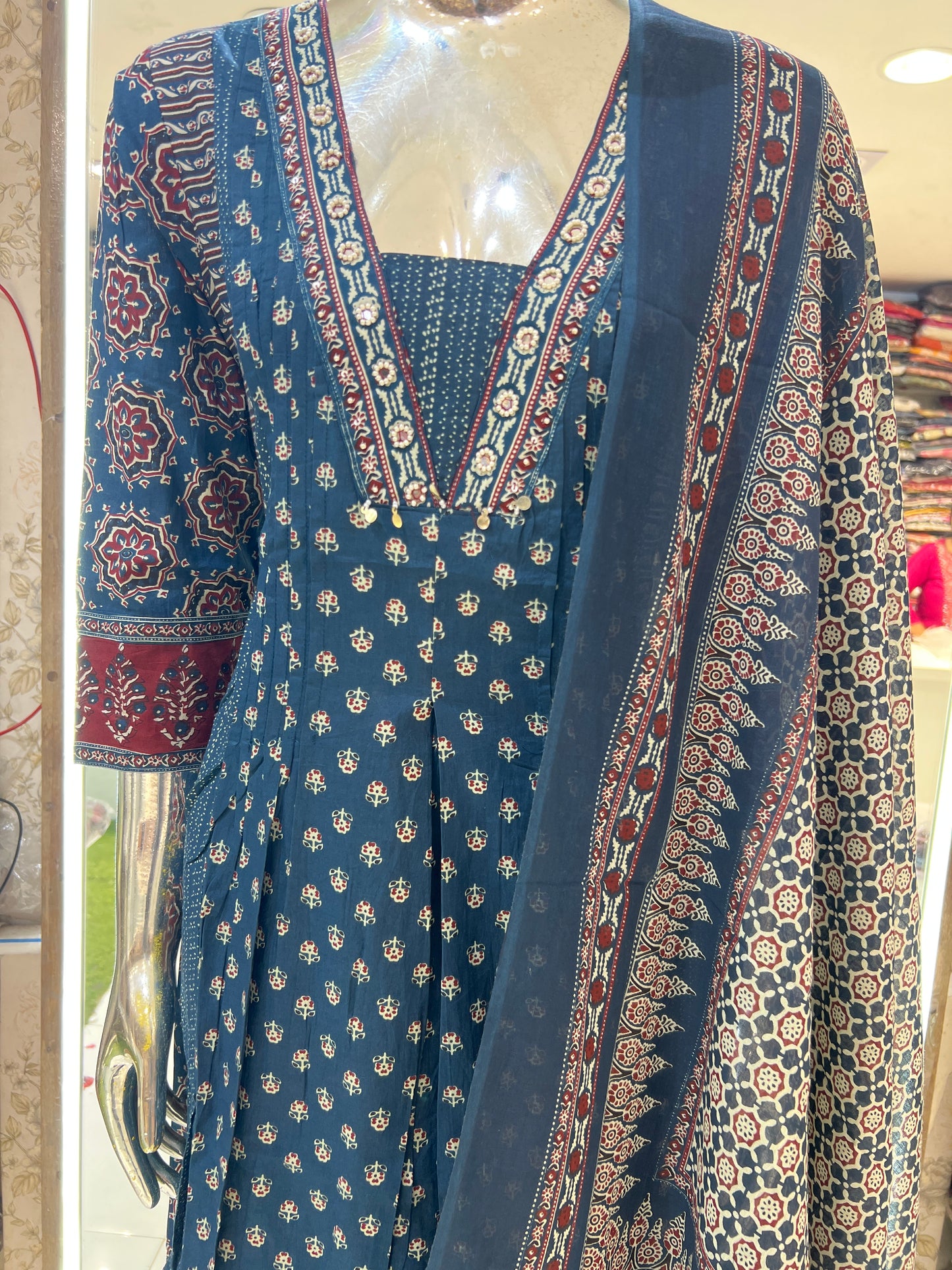 Pure Cotton Hand Block Print Blue Color