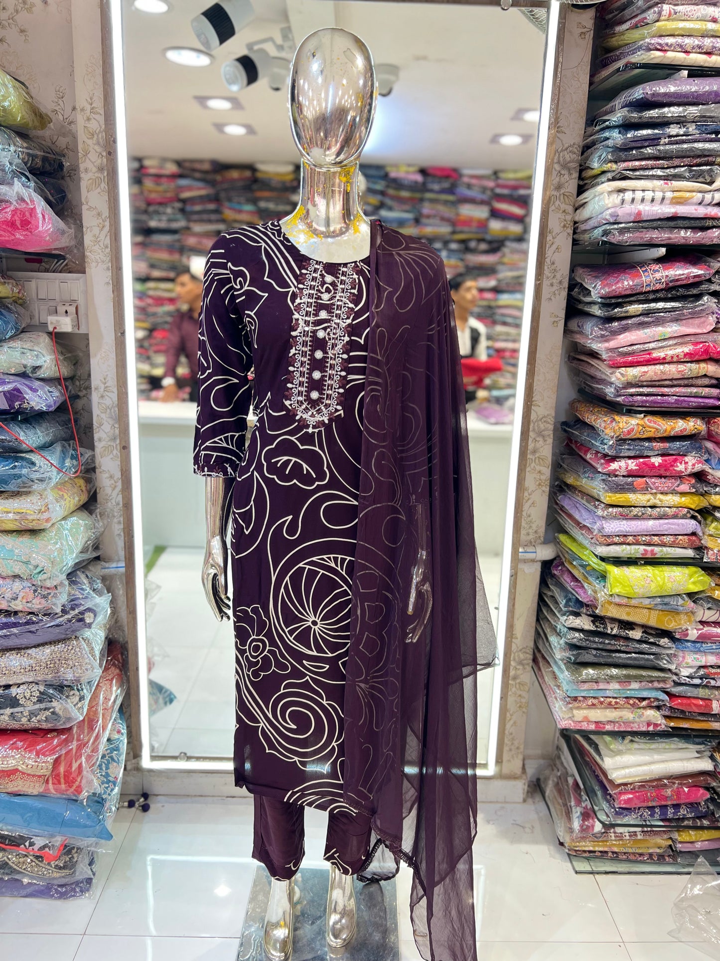 Pure Rayon 3pc Set Wine Color