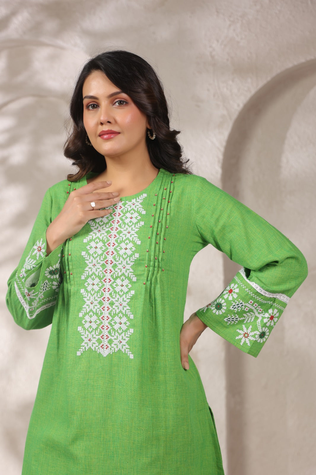 Pure Cotton 2pc Set Green Color