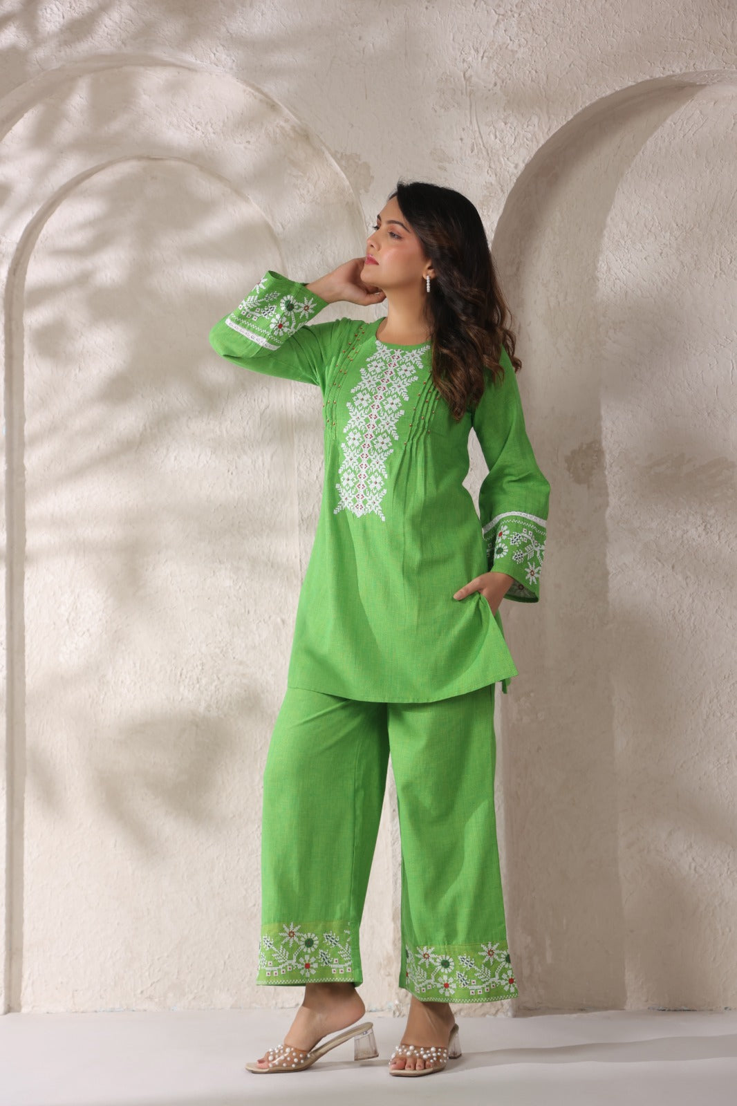 Pure Cotton 2pc Set Green Color