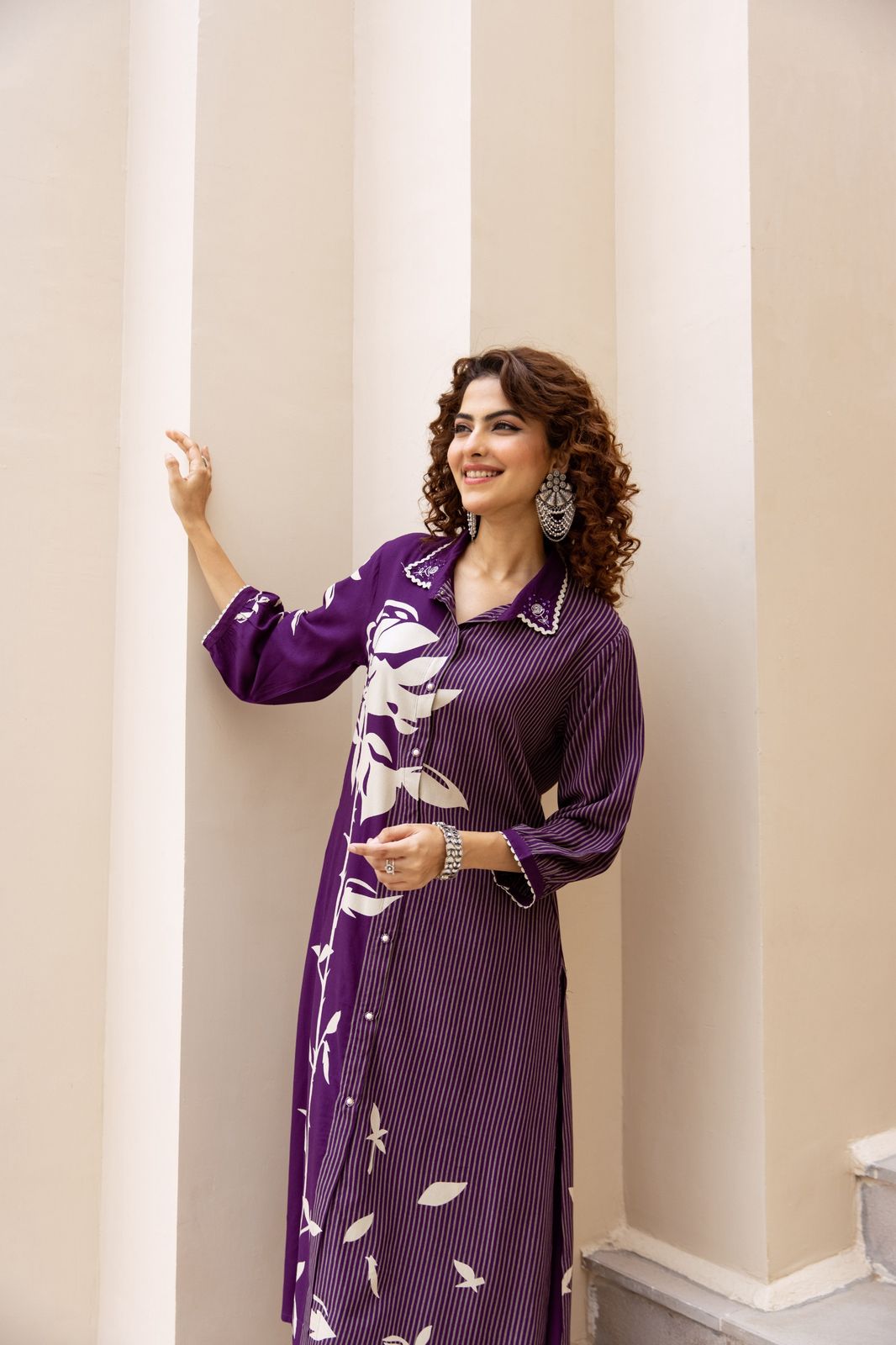 Premium Viscose German Rayon Long Co-ord Set | C-Cut Pattern & Plazo Pants"
