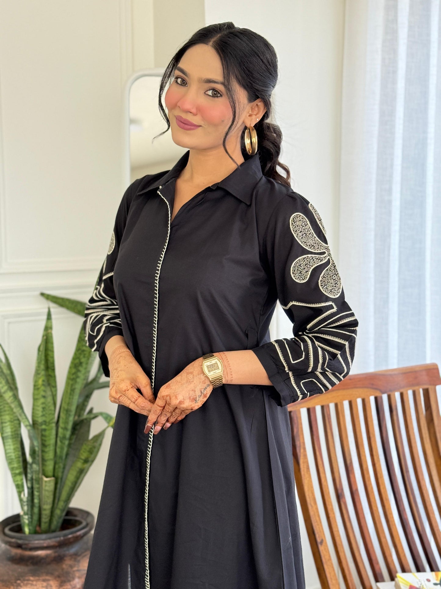Pure Mull Cotton Designer Coord Set with Appliqué Work