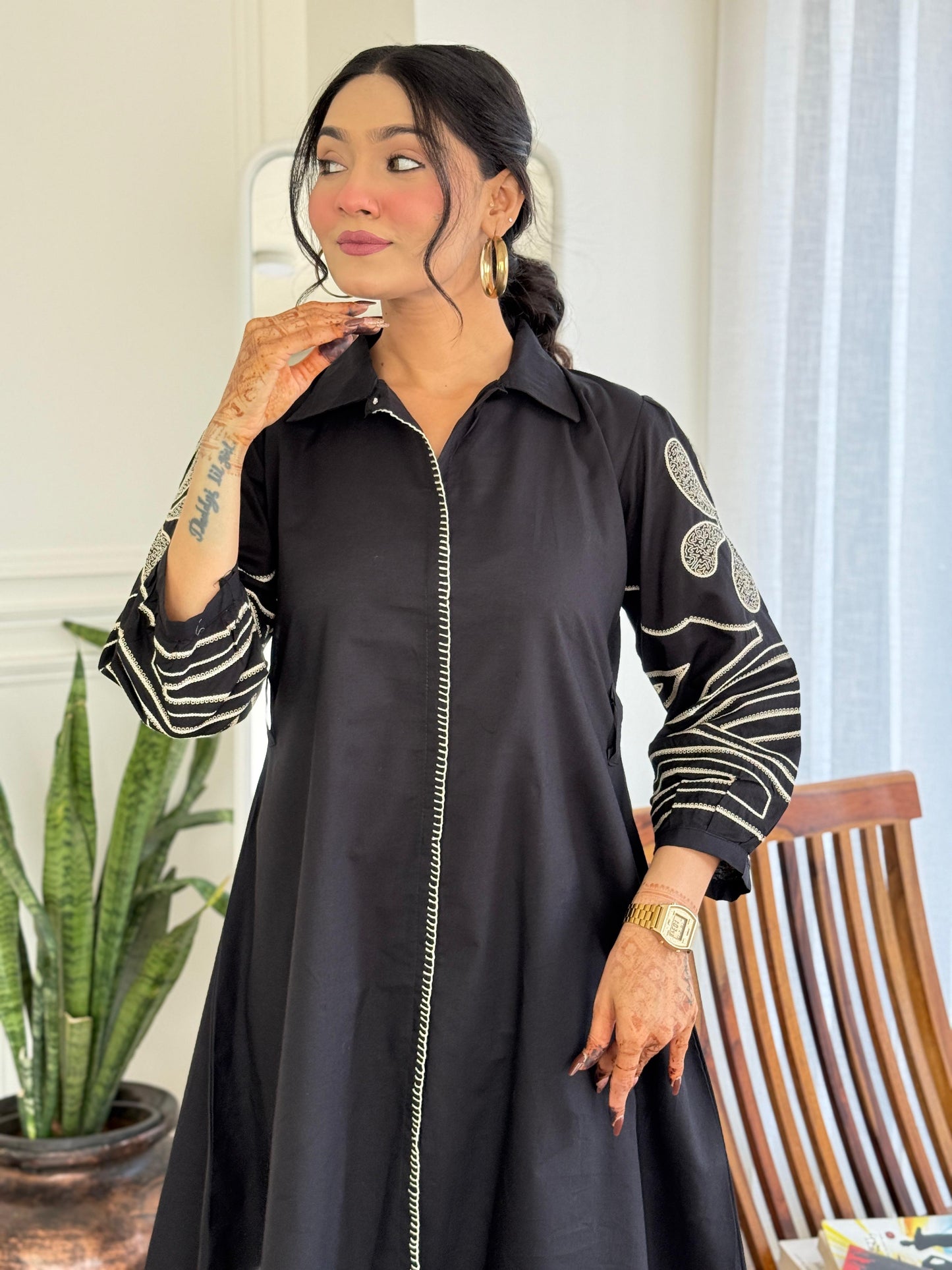 Pure Mull Cotton Designer Coord Set with Appliqué Work