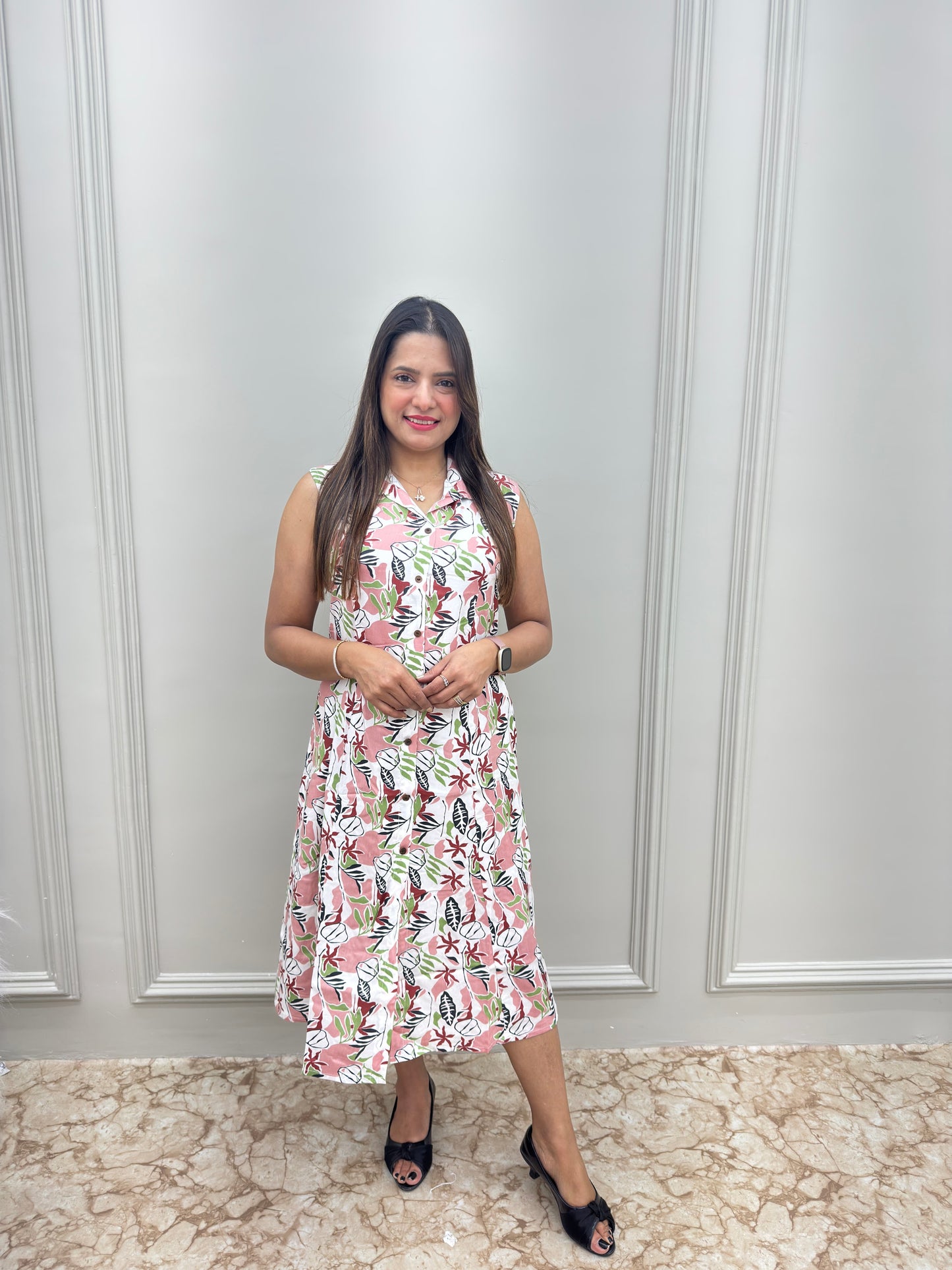 Ryeon Premium Cotton Midi Dress with Pockets – Elegant & Comfortable Everyday Wear 2 colur