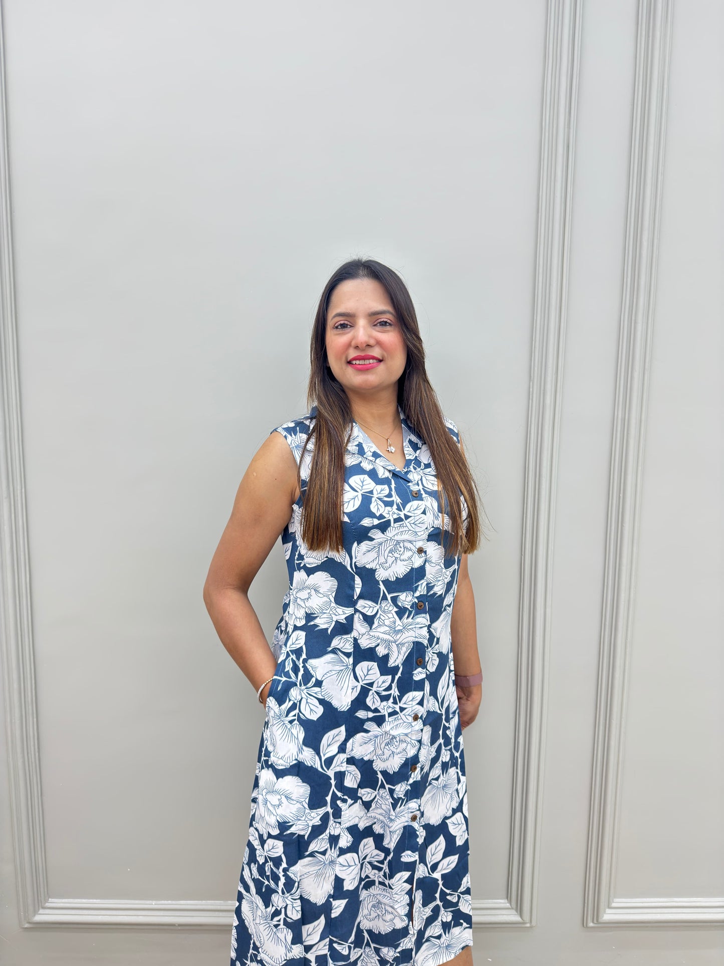 Ryeon Premium Cotton Midi Dress with Pockets – Elegant & Comfortable Everyday Wear 2 colur
