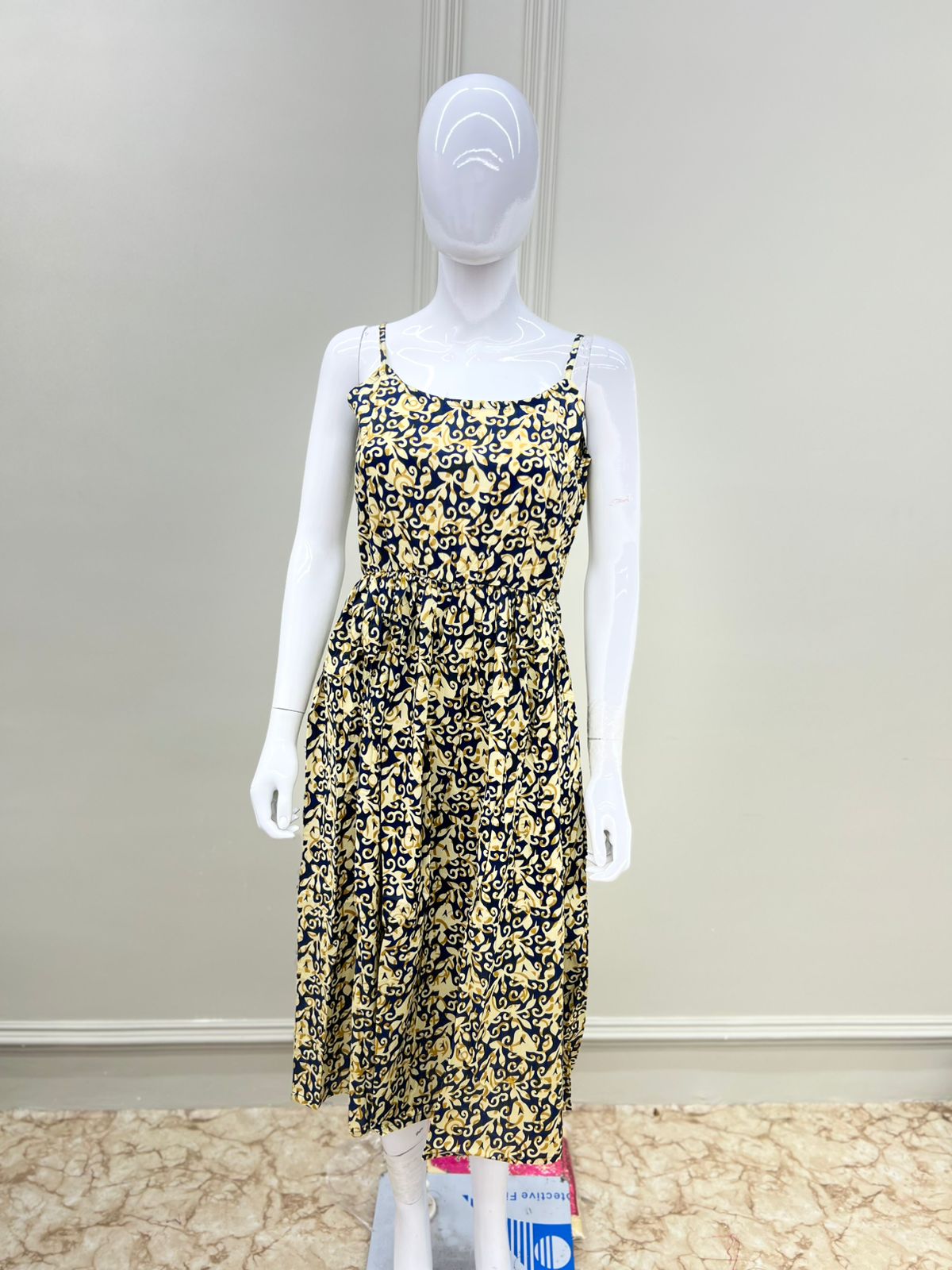 "Women's Stylish Spaghetti Strap Midi Peplum Dress
