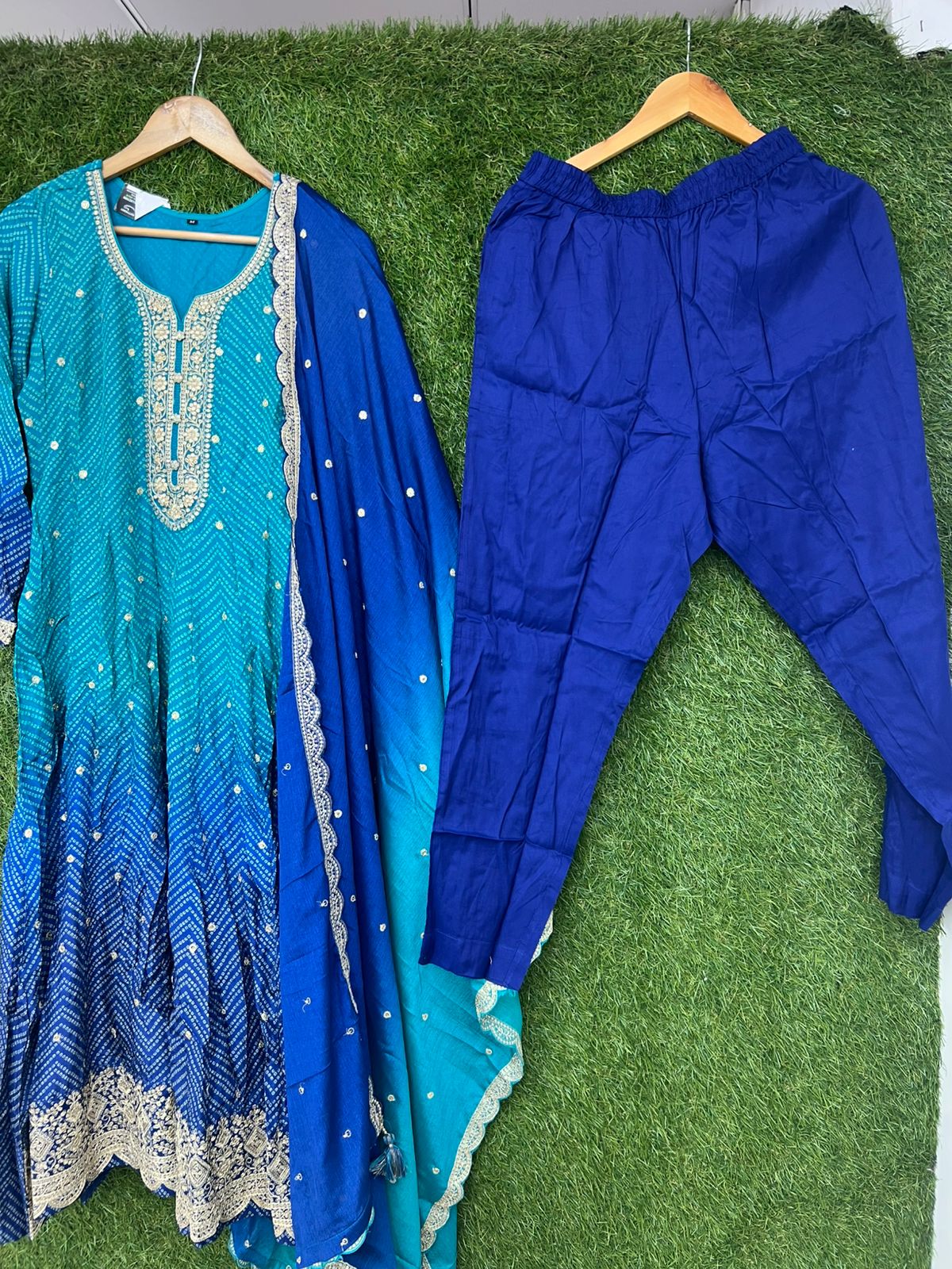 Pure Muslin 3pc Set Blue Color