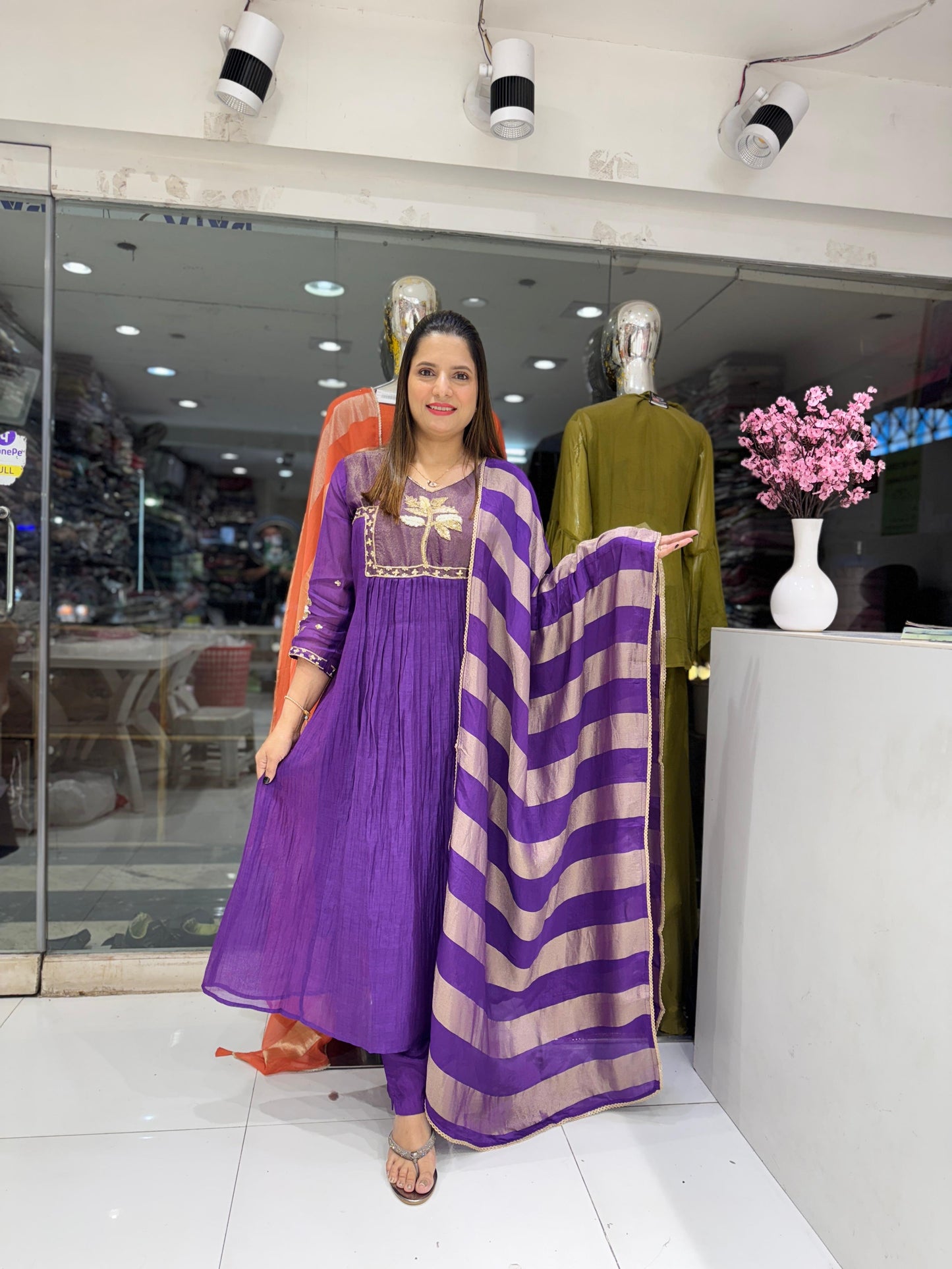 Mull Chanderi 3pc Suit