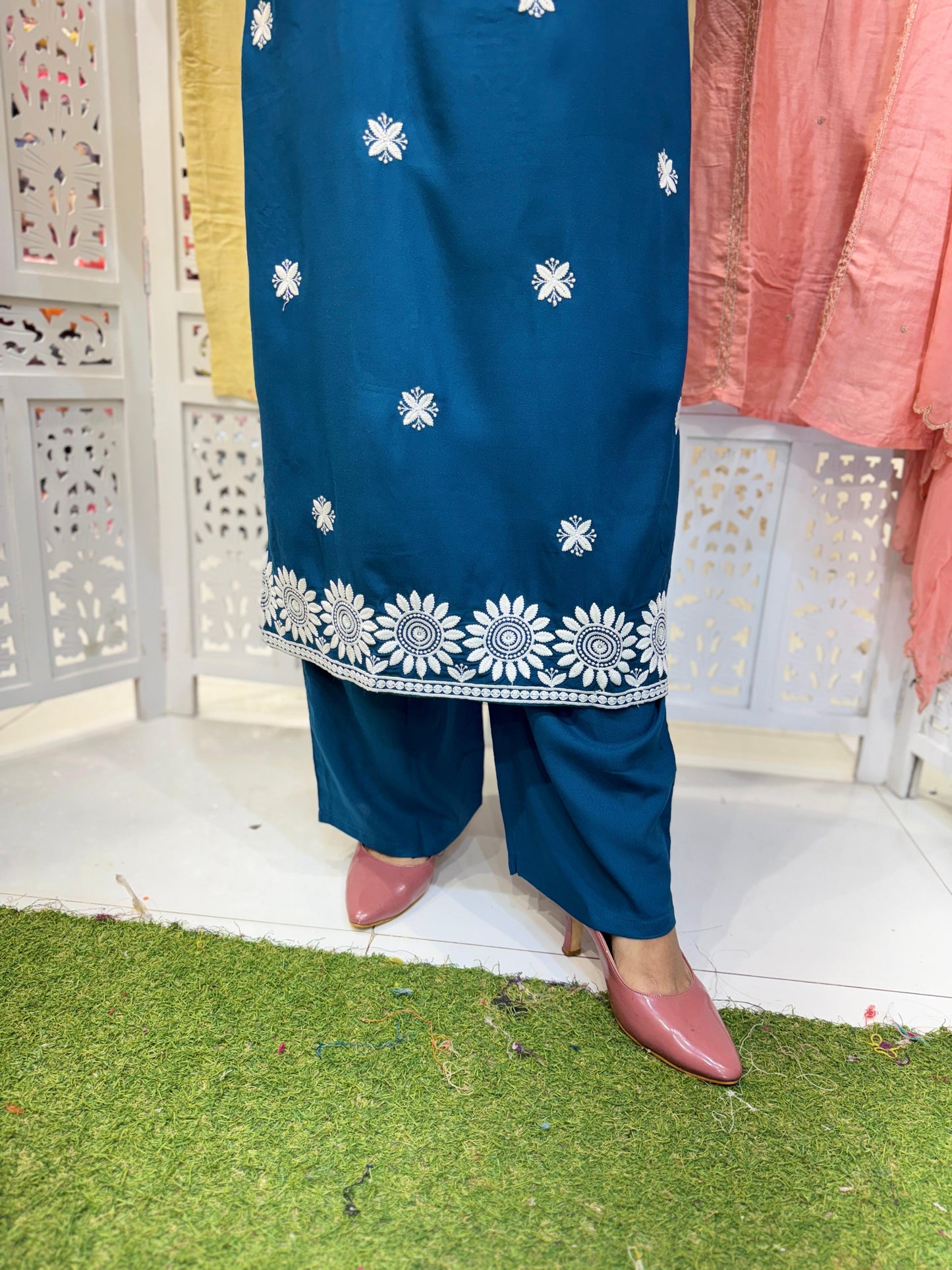 German Rayon Blue 2pc Suit