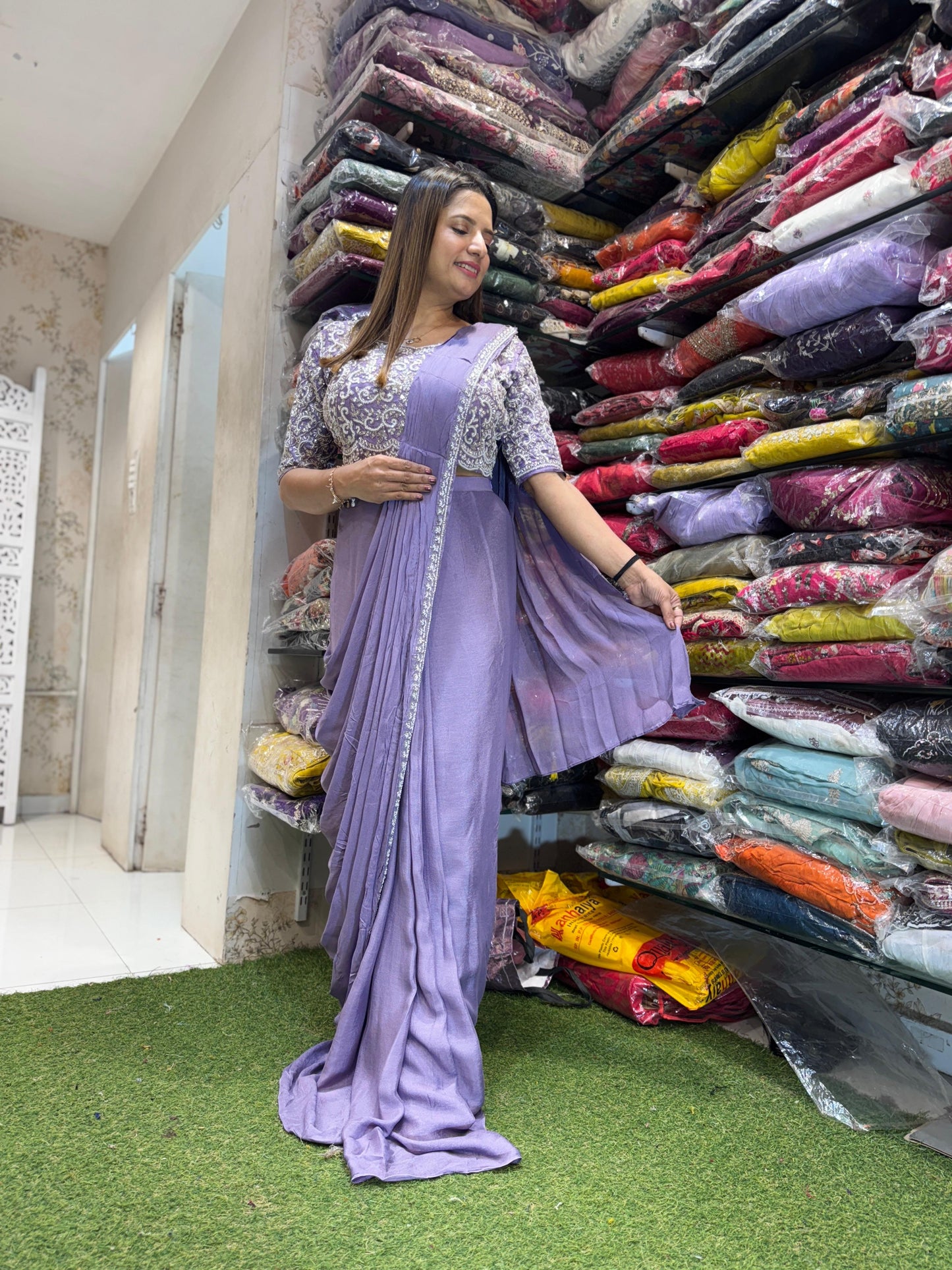 Drep Saree Purple