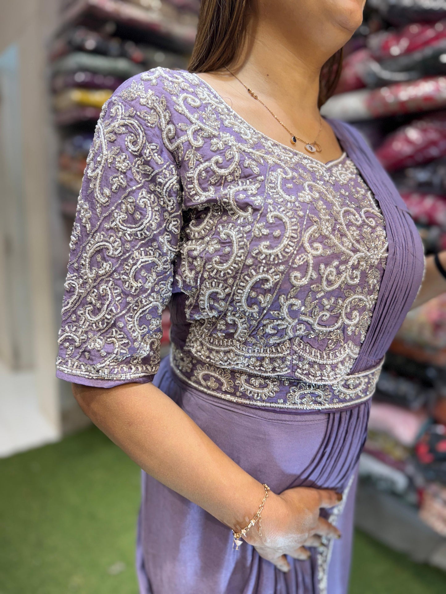 Drep Saree Purple