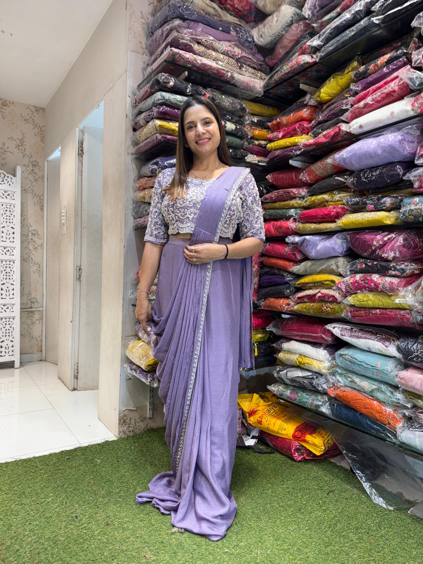 Drep Saree Purple
