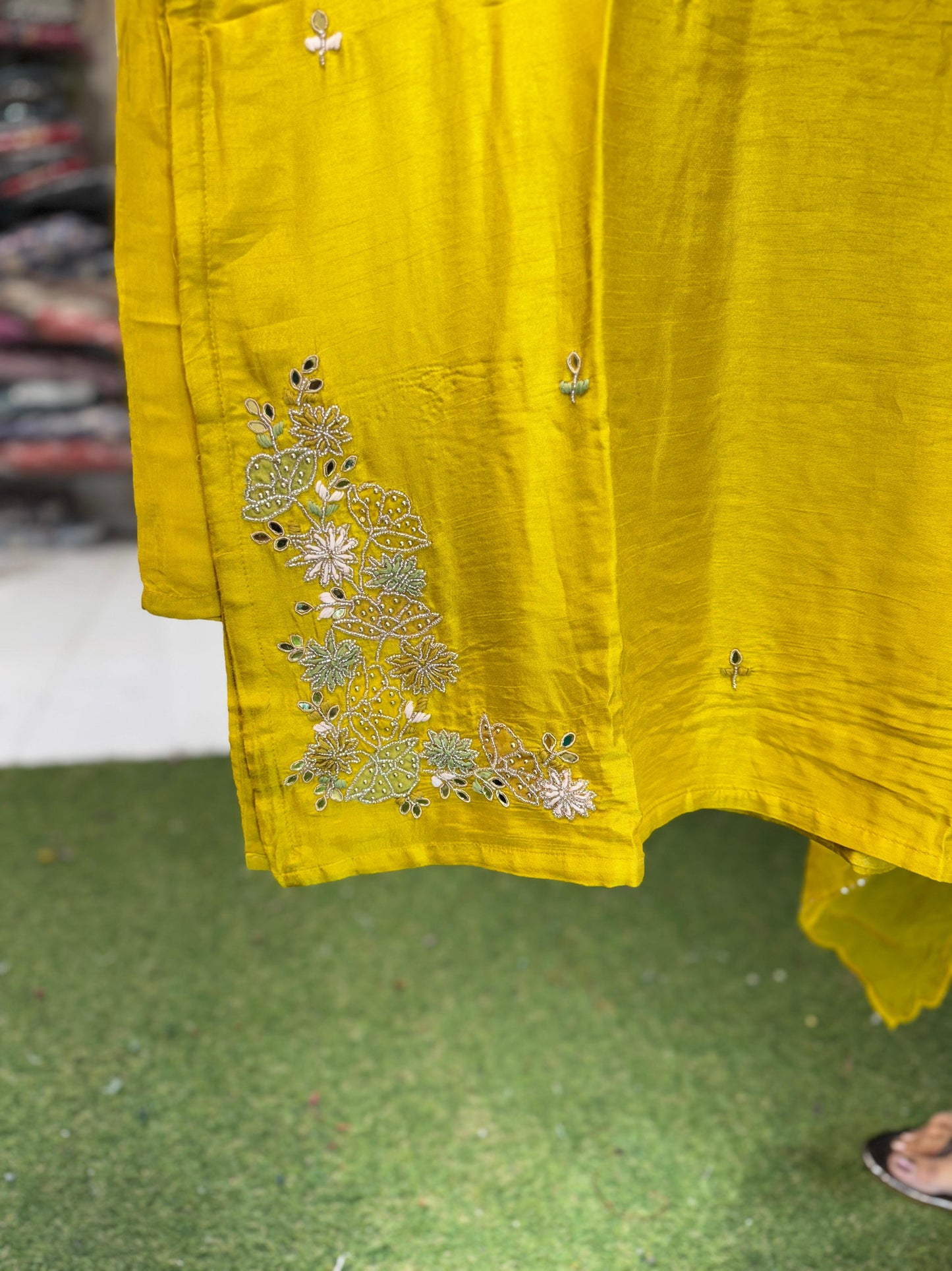 Dola Silk Yellow 3pc Suit