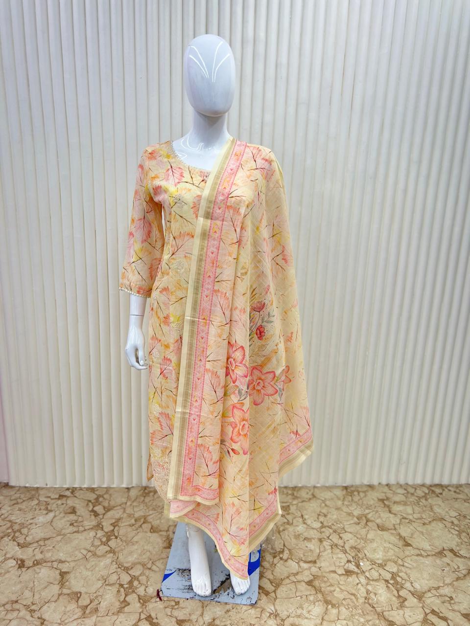 Linen Cotton Yellow 3pc Set