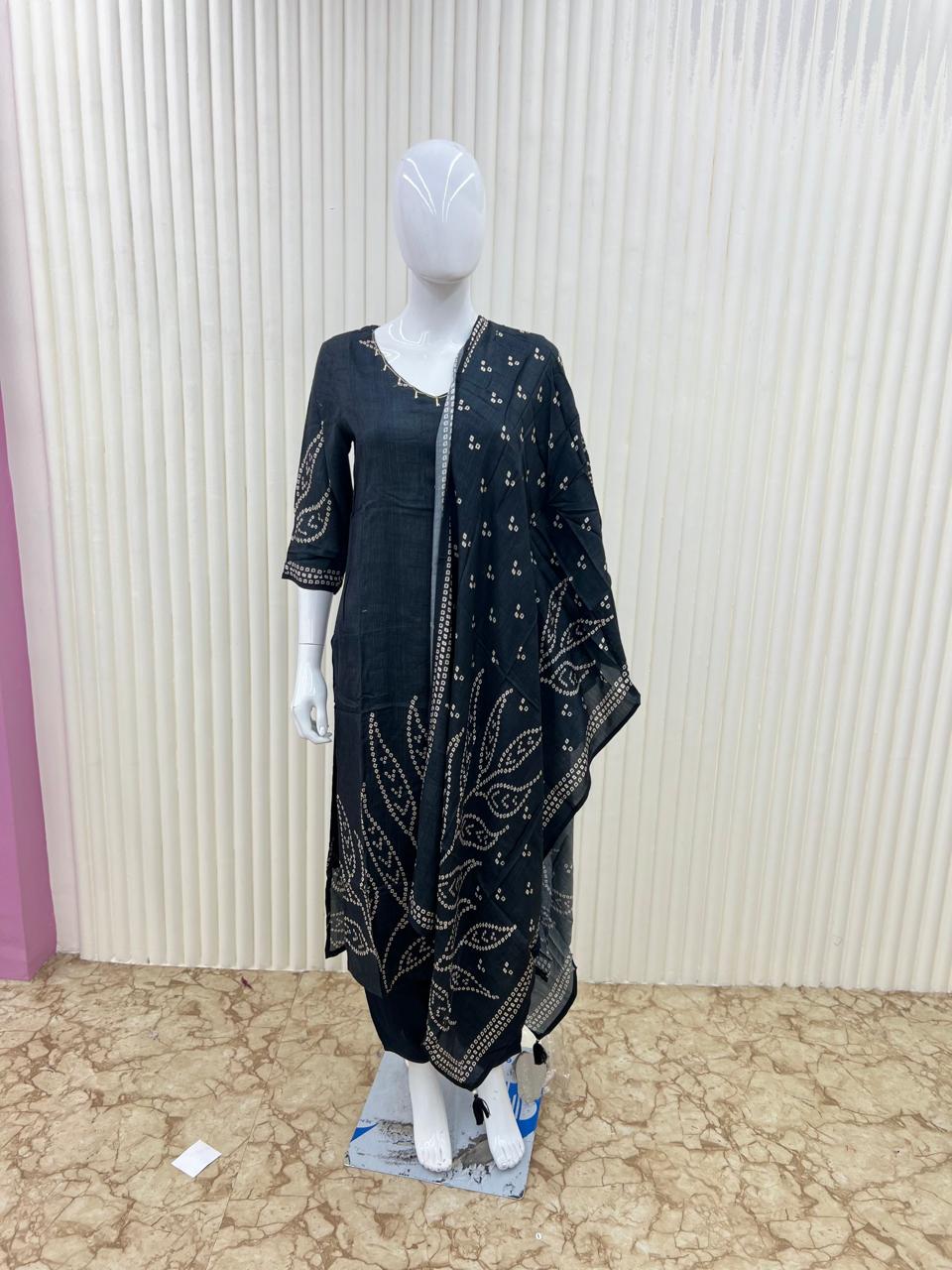 Muslin Black 3pc Set