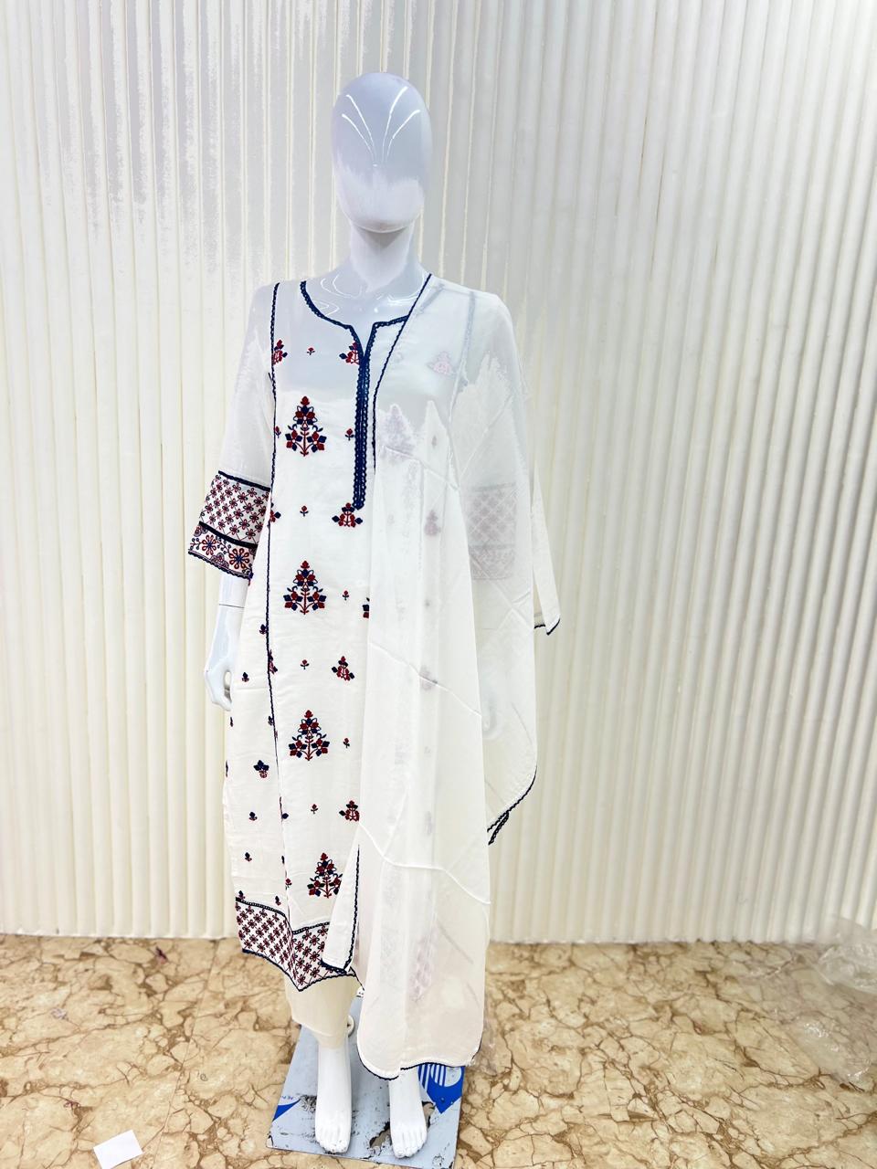 Mull Cotton White 3pc Set