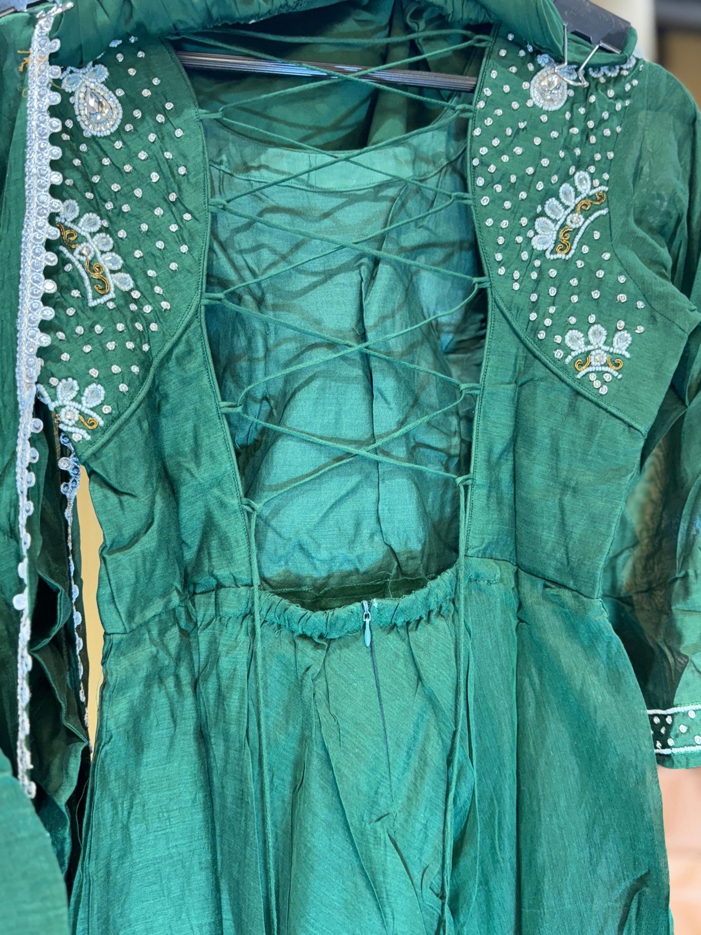 Banaras Mull Chanderi Green 3pc Set