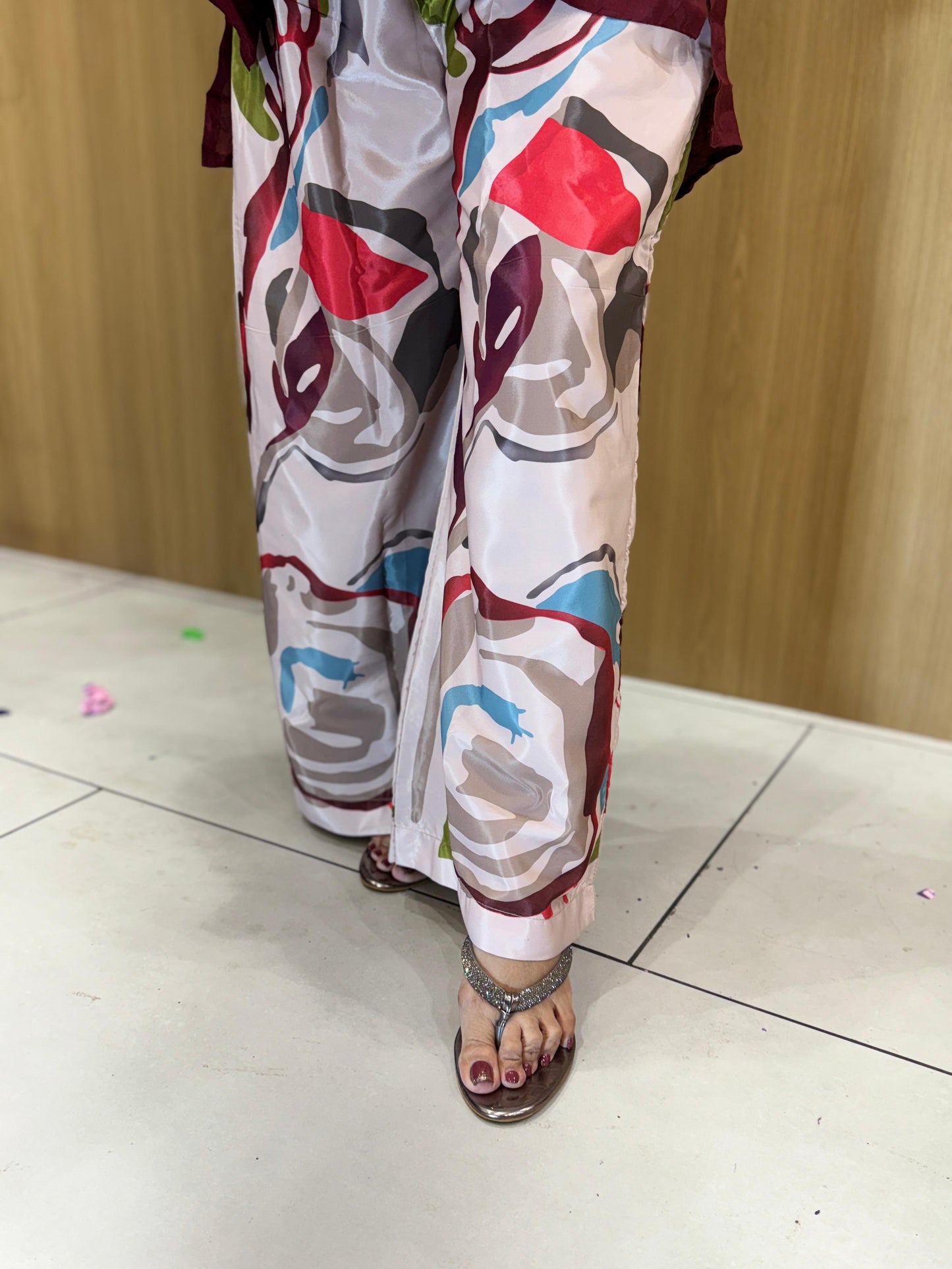 Crep Muslin Dark Maroon 2pc Set