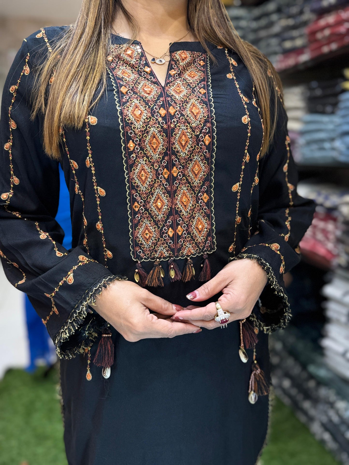 German Rayon Black 2pc Set