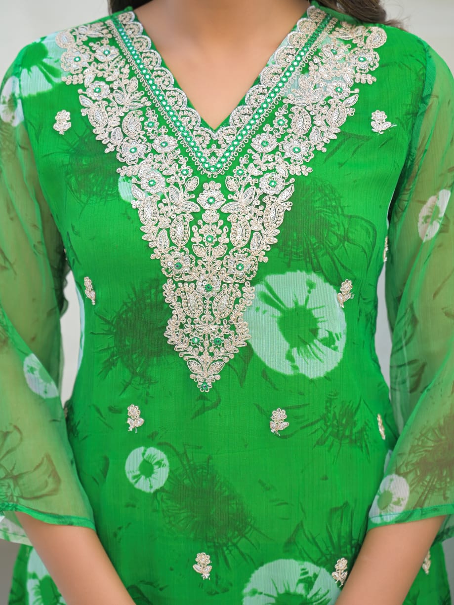 Shiffon Green 2pc Set