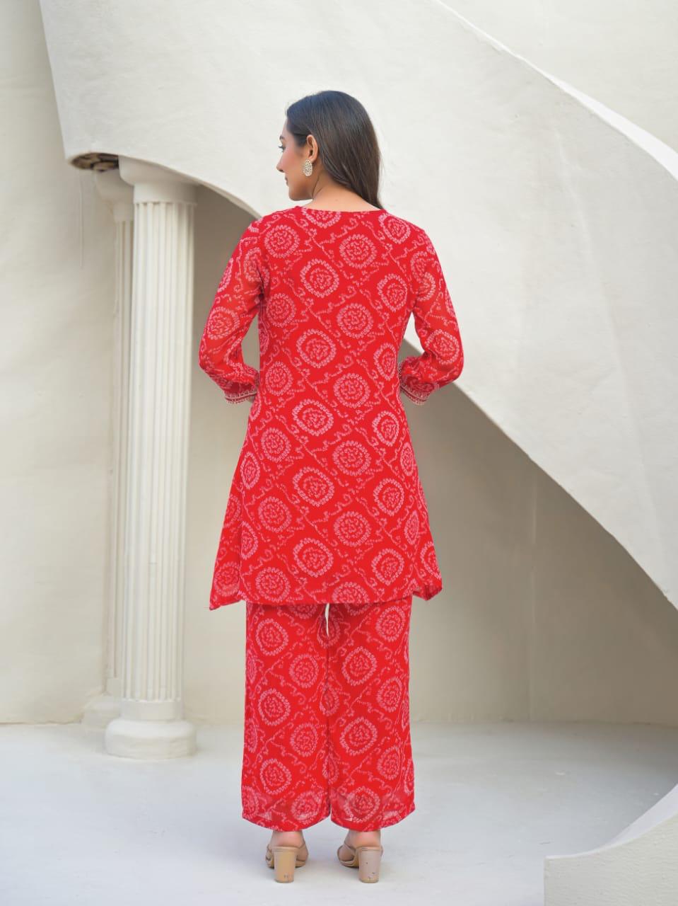 Georgette Red 2pc Set