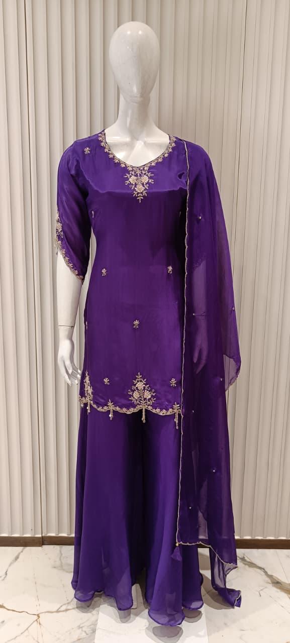 Habutai Organza Purple 3pc Set