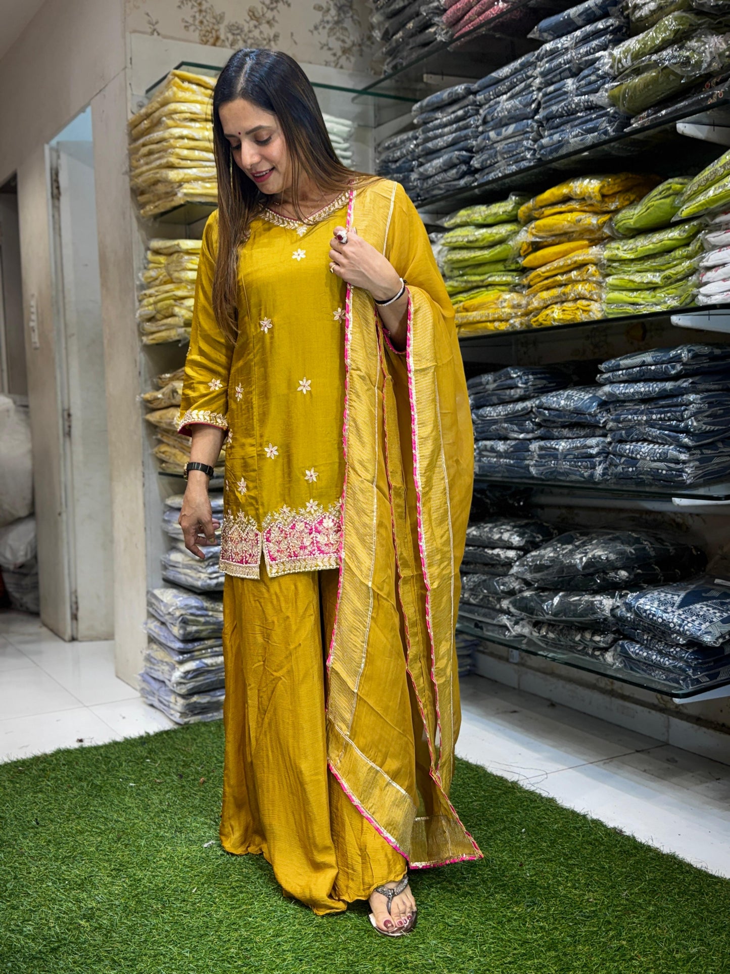 Dola Silk Golden Yellow 3pc Set
