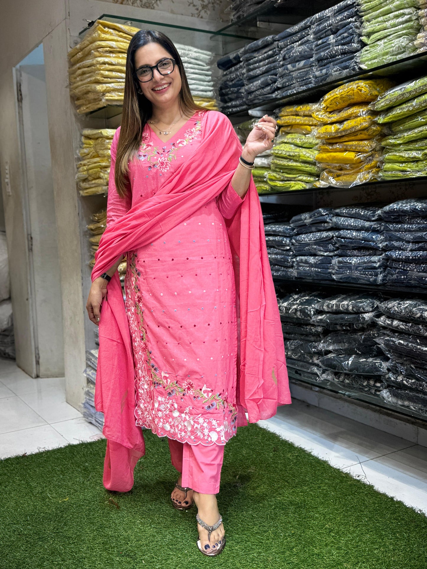 Doby Cotton Carrot Pink 3pc Set