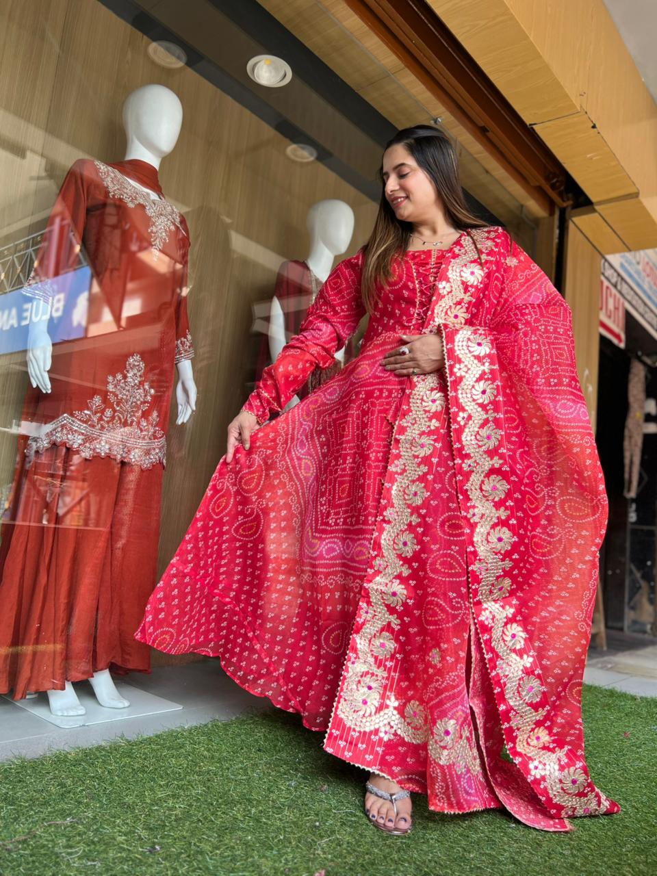 Kota Doria Red 3pc Set