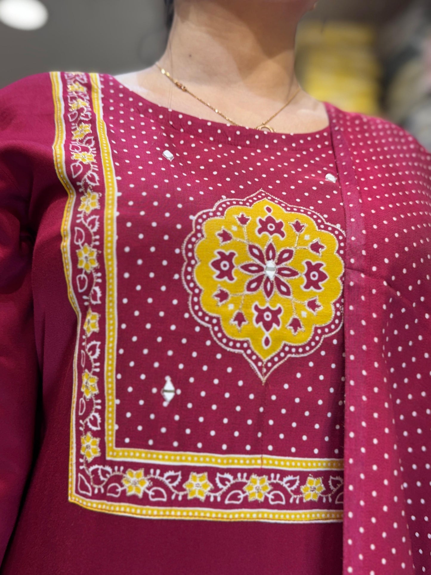 Gaji Silk Maroon 3pc Set