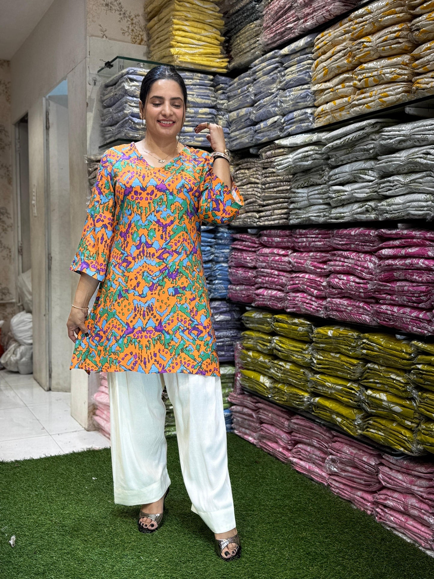 German Rayon Farsi Salwar Multi 2pc Set