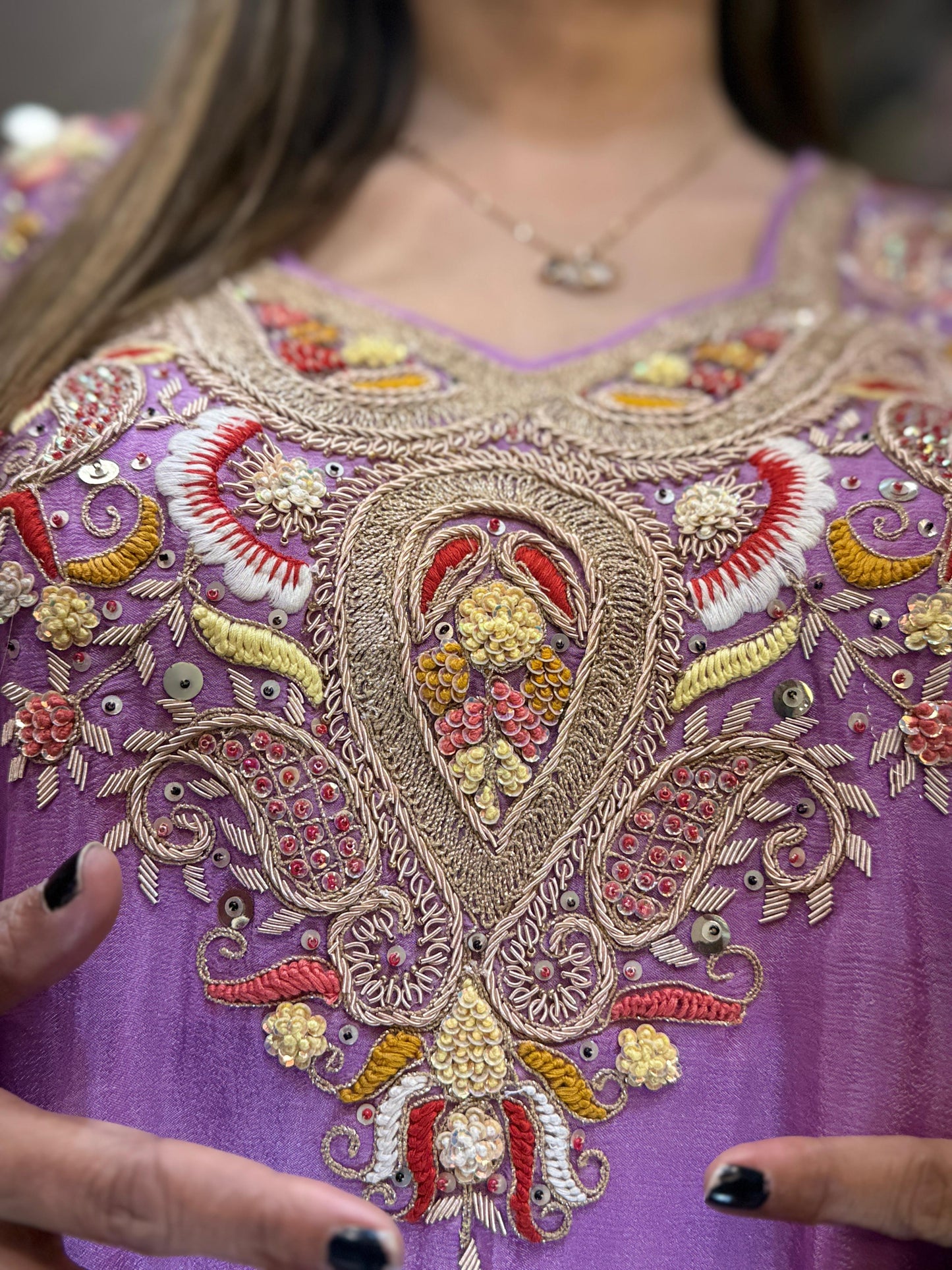 Chinon Purple Kaftan 2pc Set
