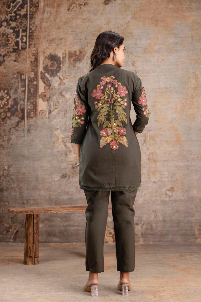 Cotton Mahendi Green 2pc Set