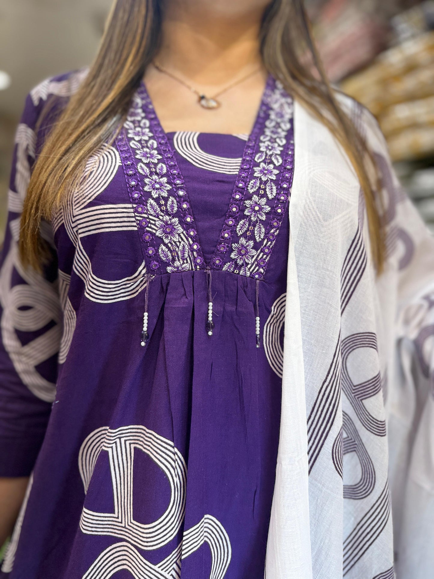 Pure Cotton Purple 3pc Set