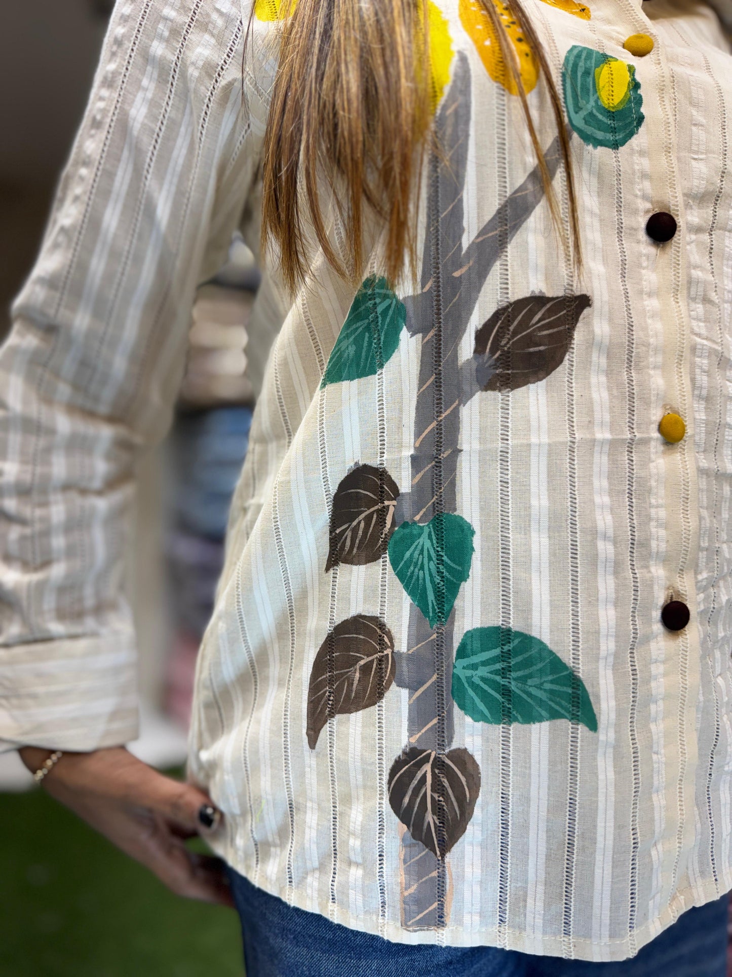 Doby Cotton Cream Off White Shirt