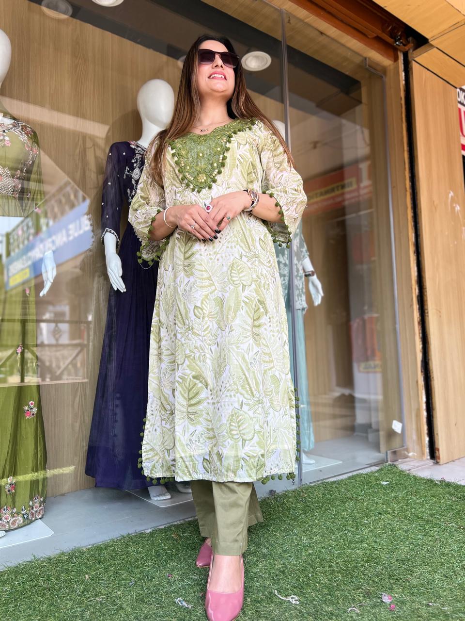 Mull Cotton Green 2pc Set