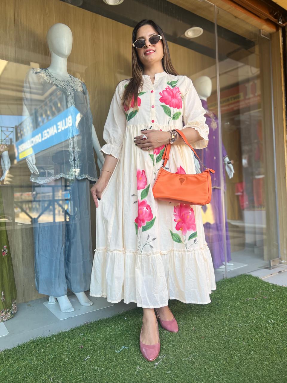 Pure Cotton Cream Midi