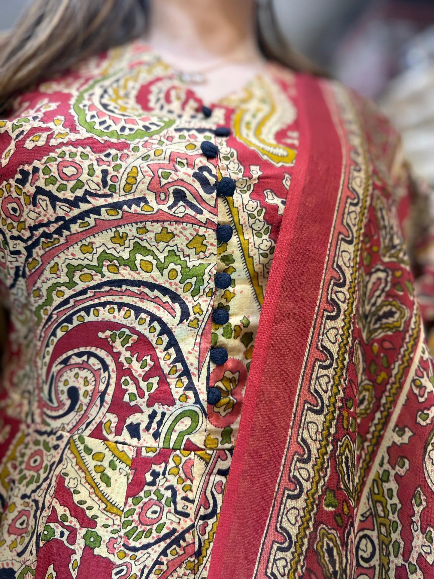 Pure Cotton Maroon Anarkali 3pc Set