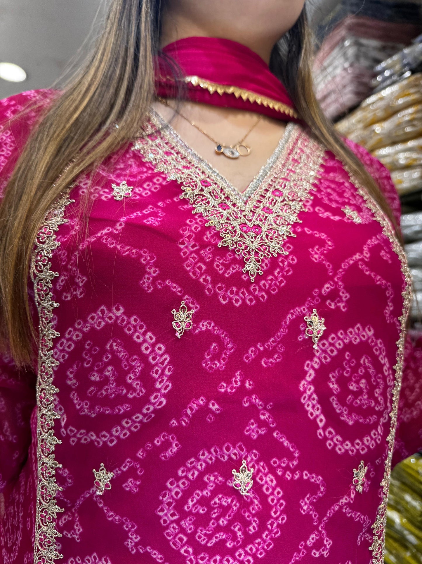 Pure Georgette Pink 3pc Set