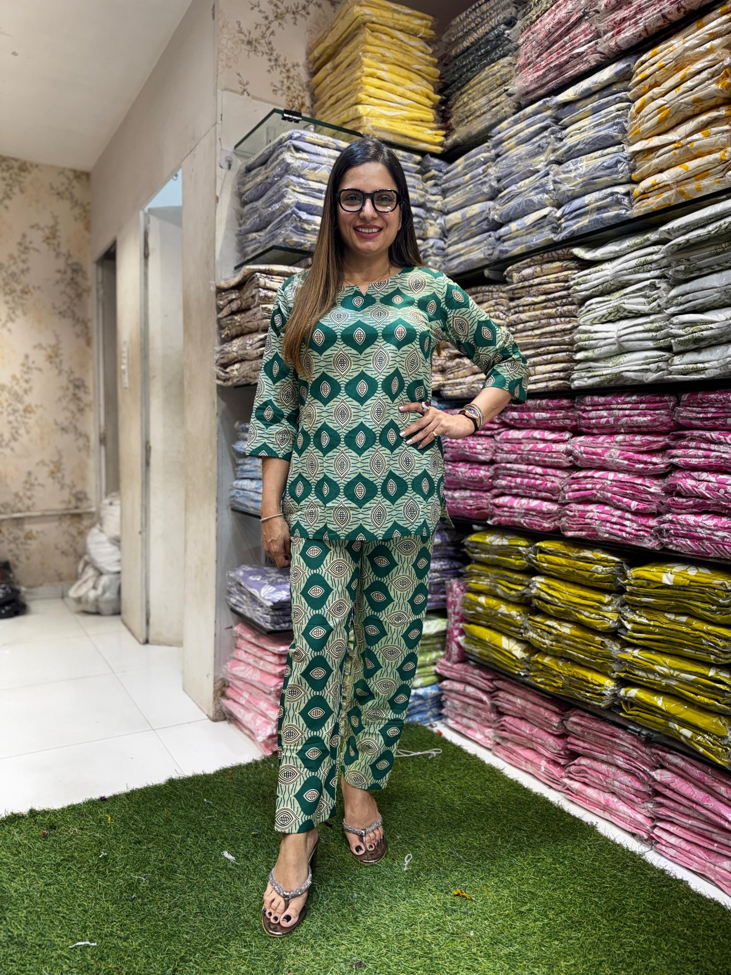 Pure Cotton Green 2pc Set