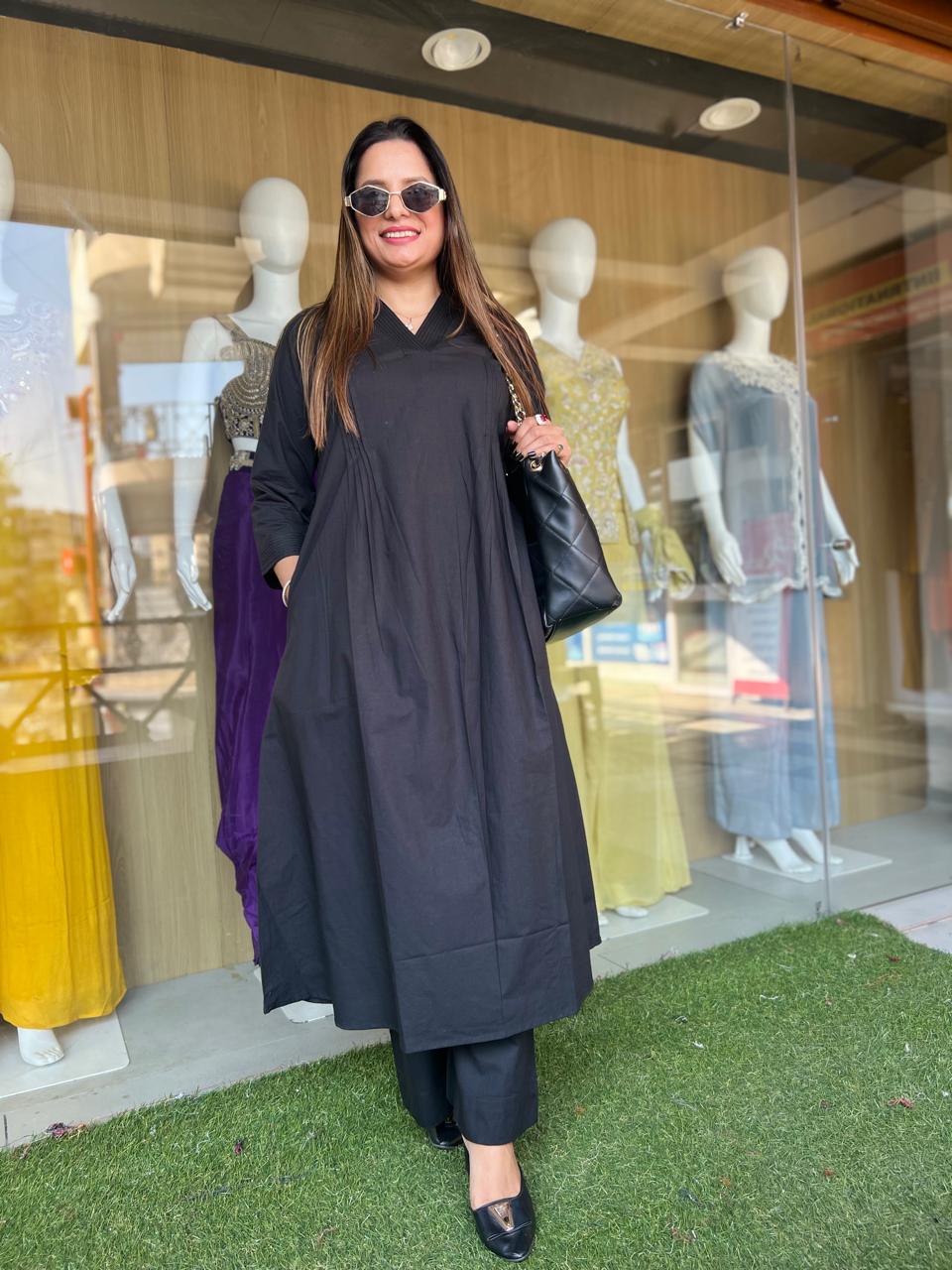 Pure Slub Cotton Black 2pc Set