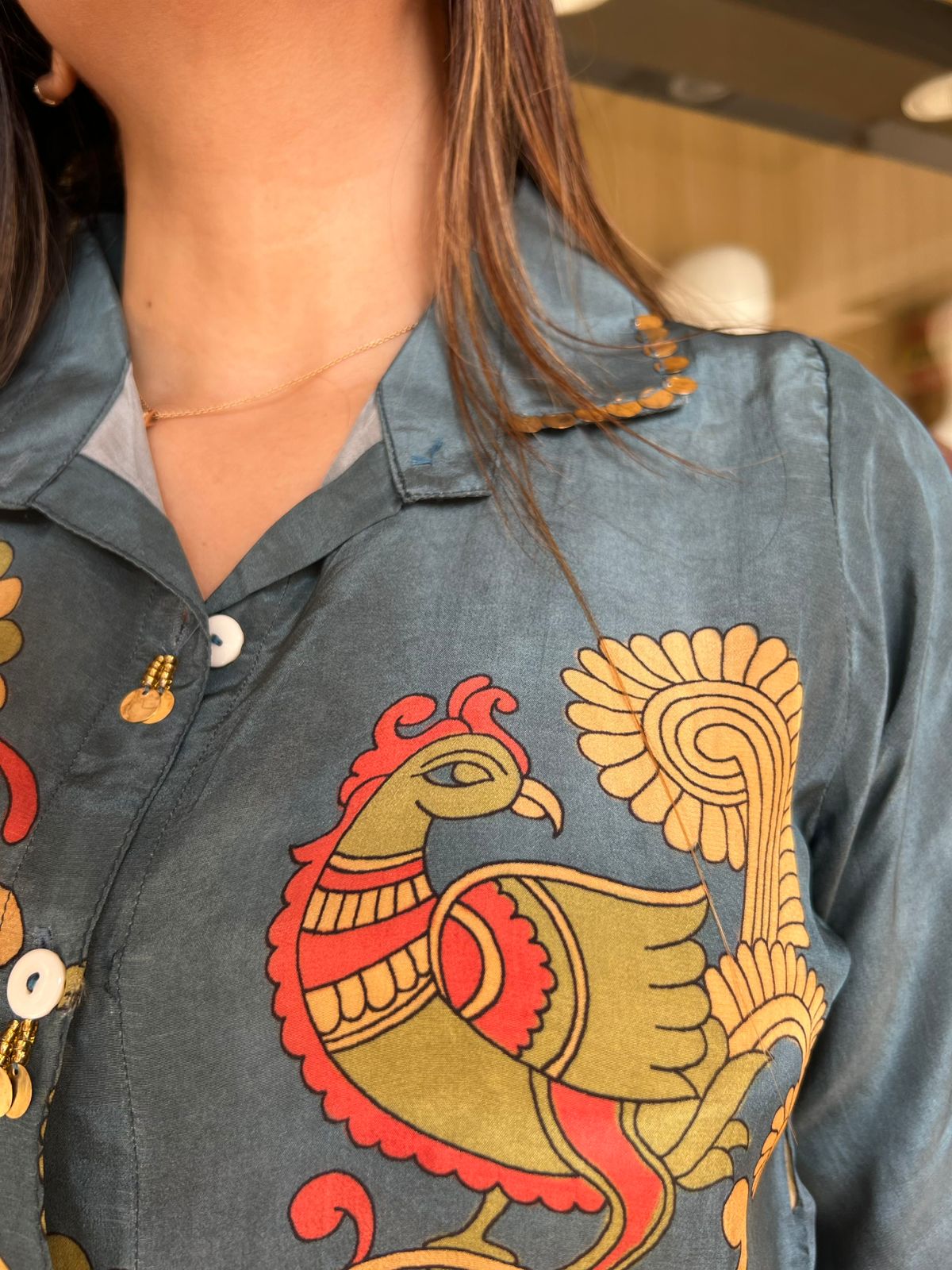 Pure Modal Crep English Green Shirt