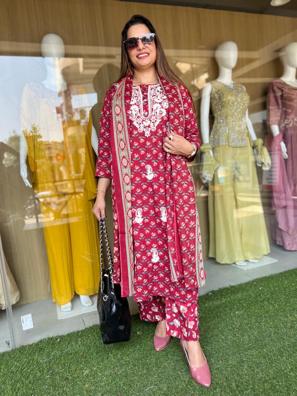 Pure Cotton Red 3pc Set