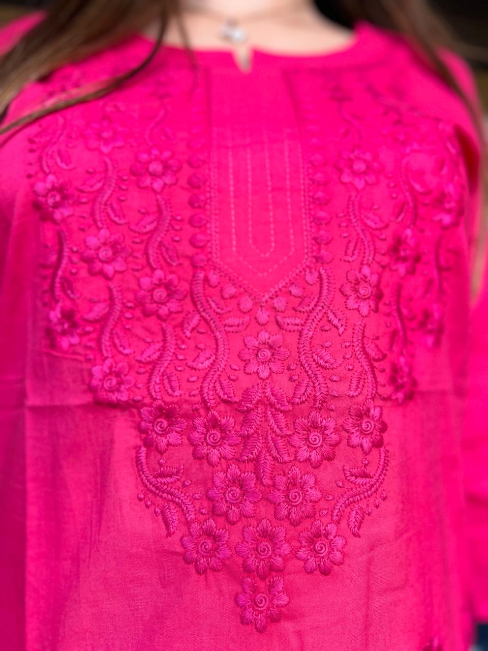 Pure Cotton Red One Piece Kurti